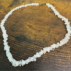 Rose Quartz Chip Necklace 18 Inch